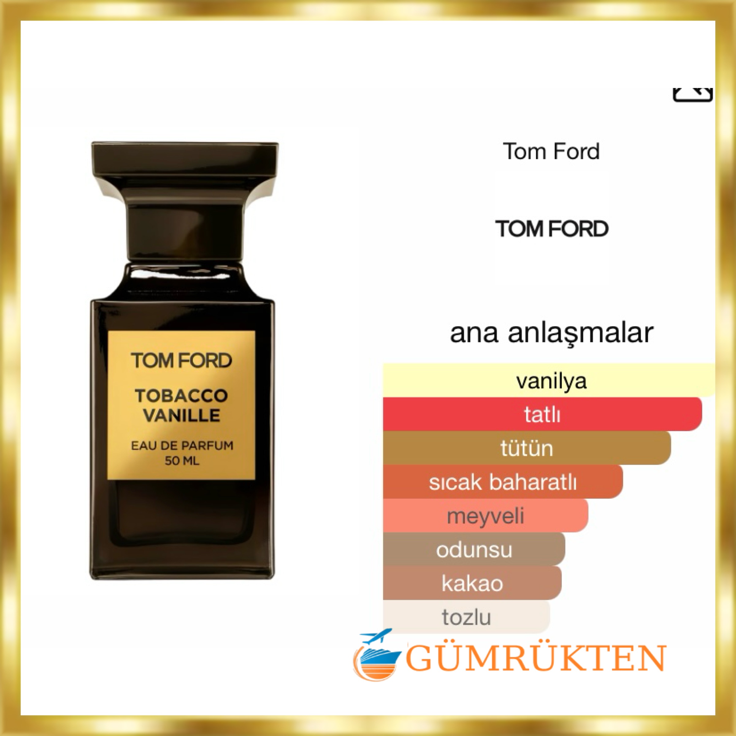 Tom Ford Tobacco Vanille EDP 50 ML Unisex Parfüm - Görsel 2