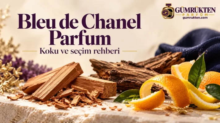 Odunsu dokular ve narenciyeyle Bleu de Chanel Parfum kapağı