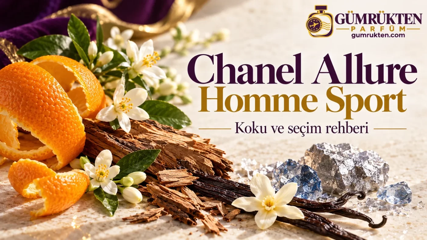 Narenciye, beyaz çiçekler ve odunsu dokularla Allure Homme Sport kapağı