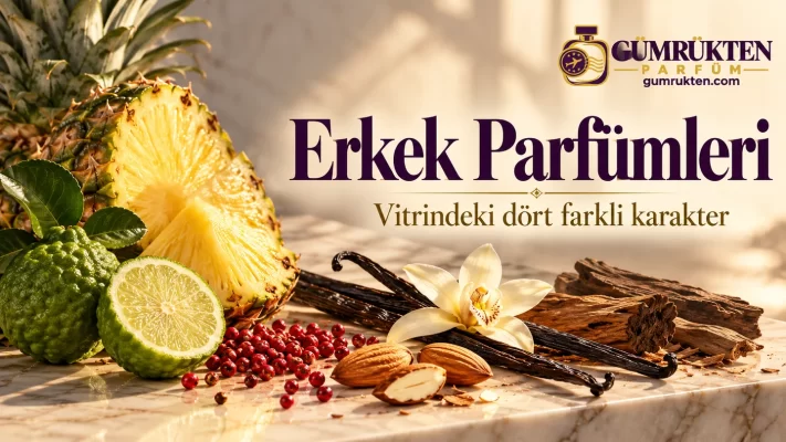 Ananas, narenciye, baharat ve odunsu dokularla erkek parfümü seçkisi